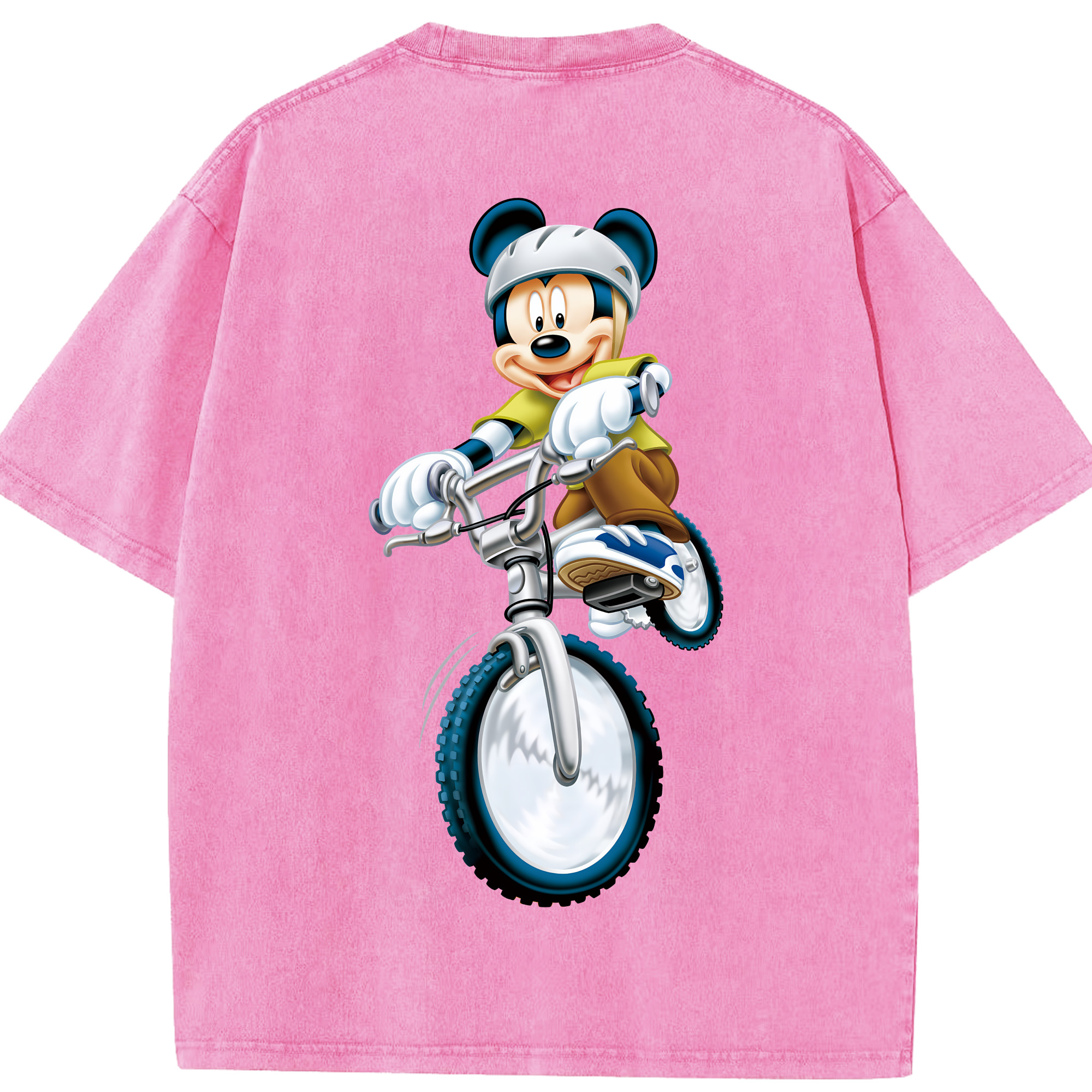 （画像用） ミッキーマウス Mickey Mouse 綿100% ヴィンテージ風 半袖Tシャツ（背面プリント）